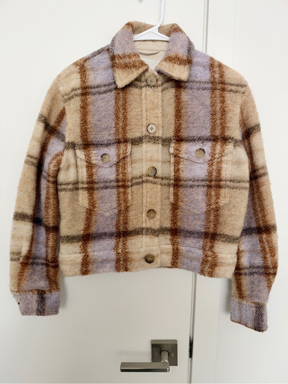 Wilfred Free | Autumn Shirt Jacket, Prairie Check Birch Lavender, 2XS
